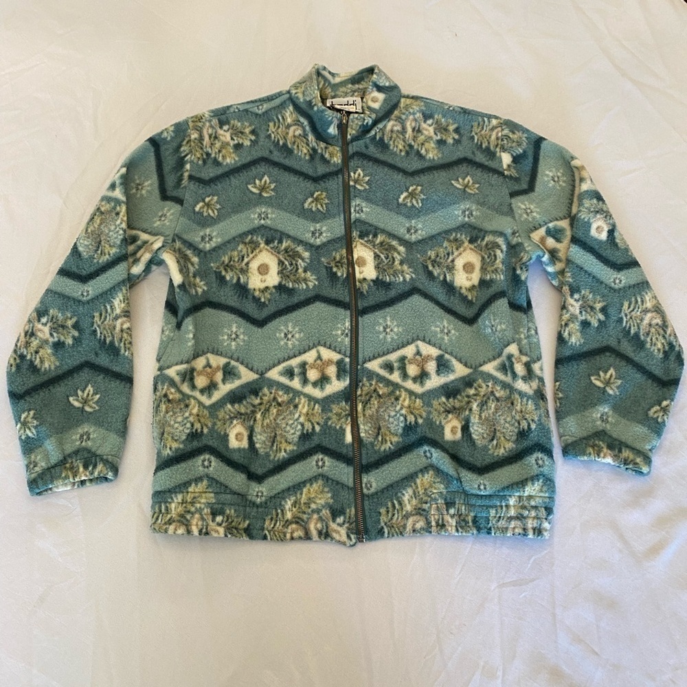 TEDDI Vintage 80’s Women’s Fleece Zip Up Jacket, Medium